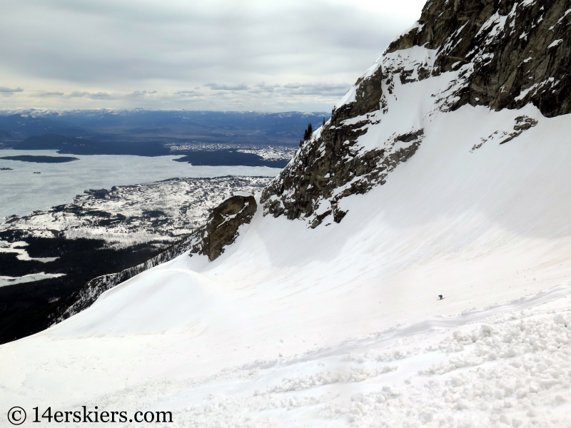 Backcountry skiing Mt. Moran Skillet