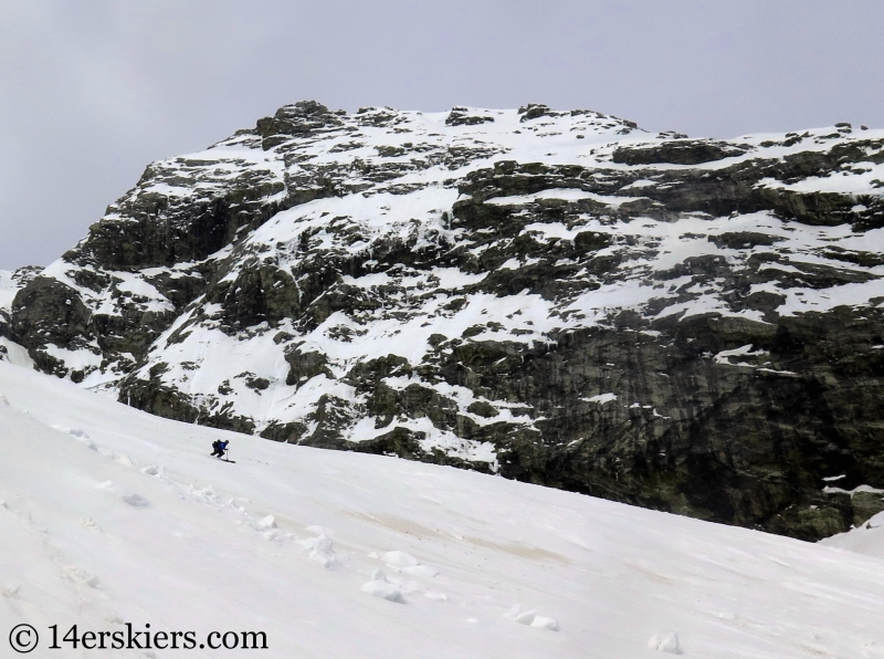 Backcountry skiing Mt. Moran Skillet