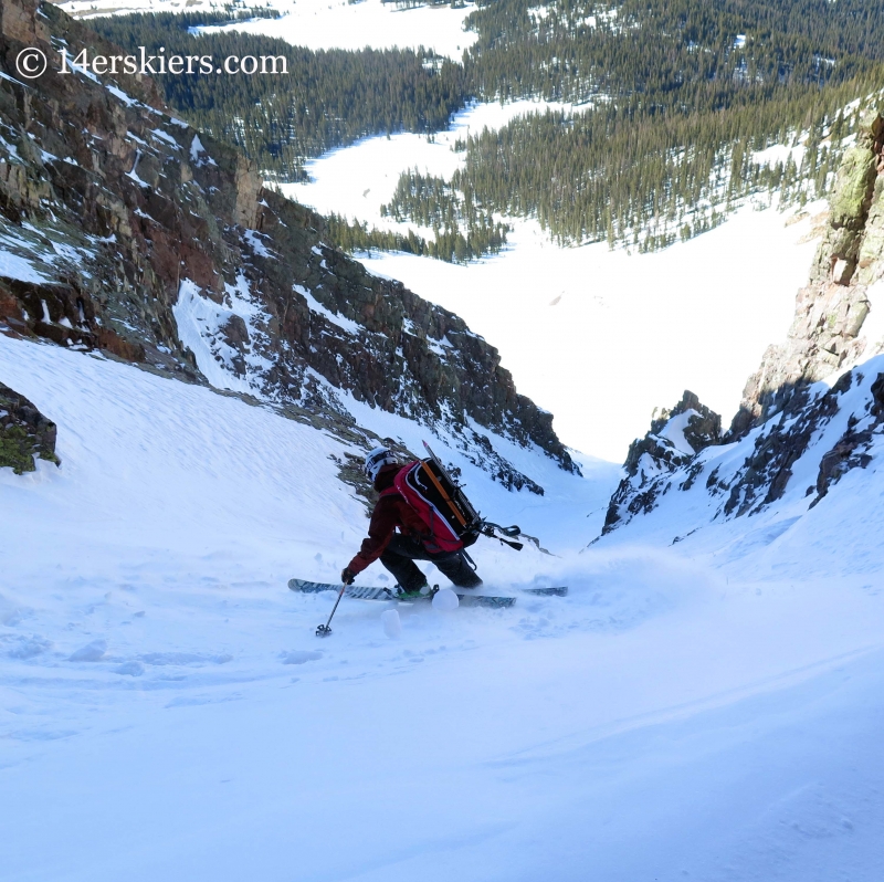 Frank Konsella skiing Naked Lady couloir near Silverton, CO. 