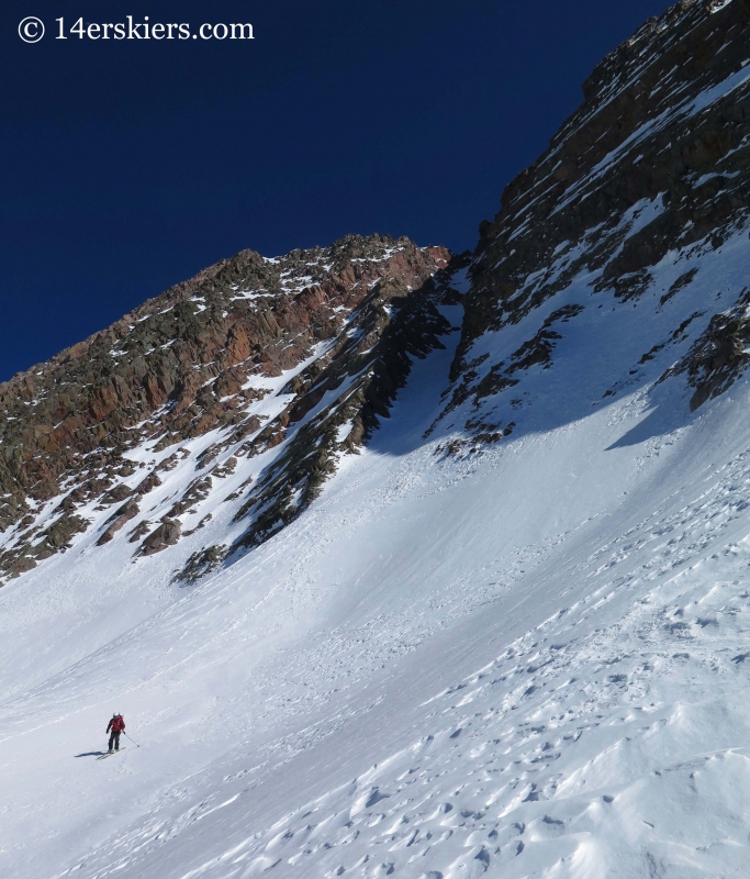 Frank Konsella skiing out of Naked Lady in the San Juans. 