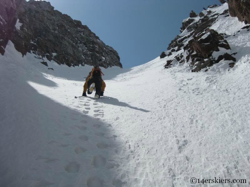 Climbing to ski North Maroon.