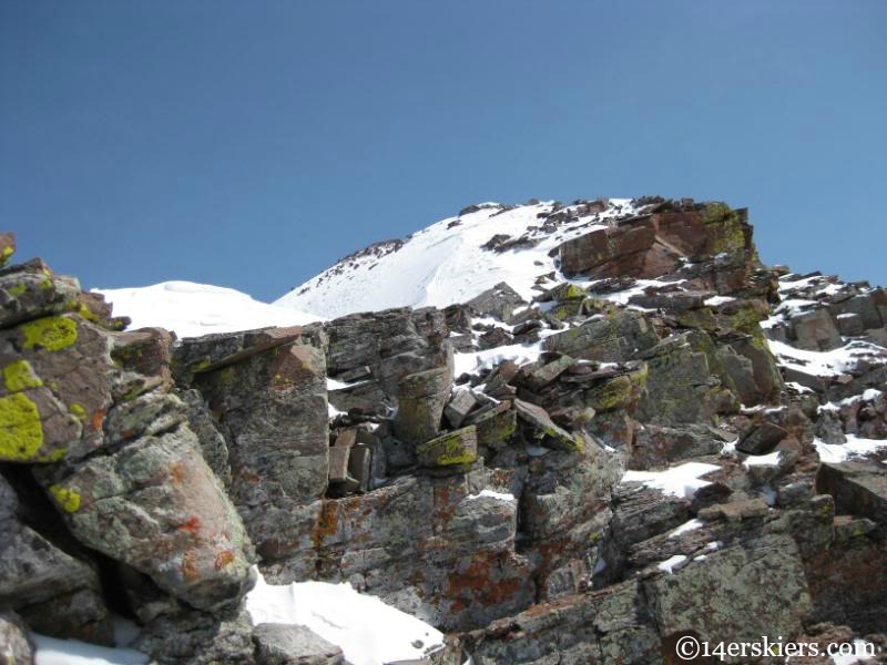 Climbing to ski North Maroon.