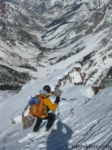 Andy Dimmen backcountry skiing on North Maroon.