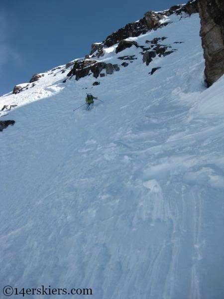Brittany Walker Konsella backcountry skiing on North Maroon.