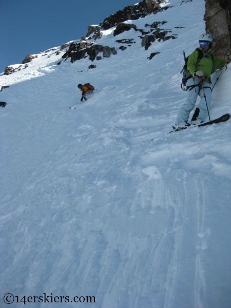 Andy Dimmen backcountry skiing on North Maroon.