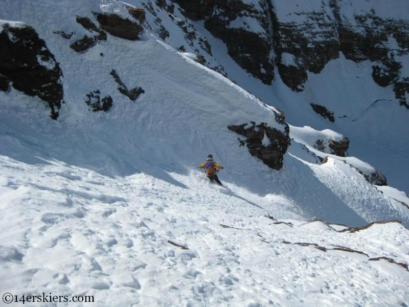 Andy Dimmen backcountry skiing on North Maroon.