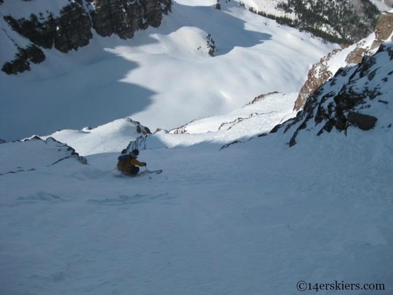 Andy Dimmen backcountry skiing on North Maroon.