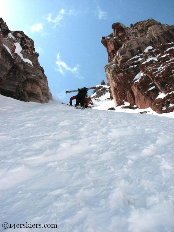 Climbing to ski North Maroon.