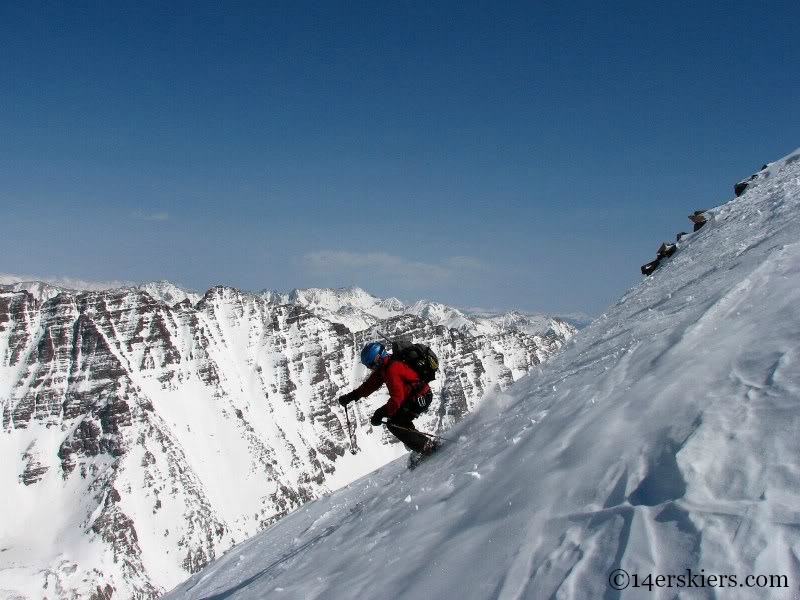 Joe Brannan backcountry skiing on North Maroon.