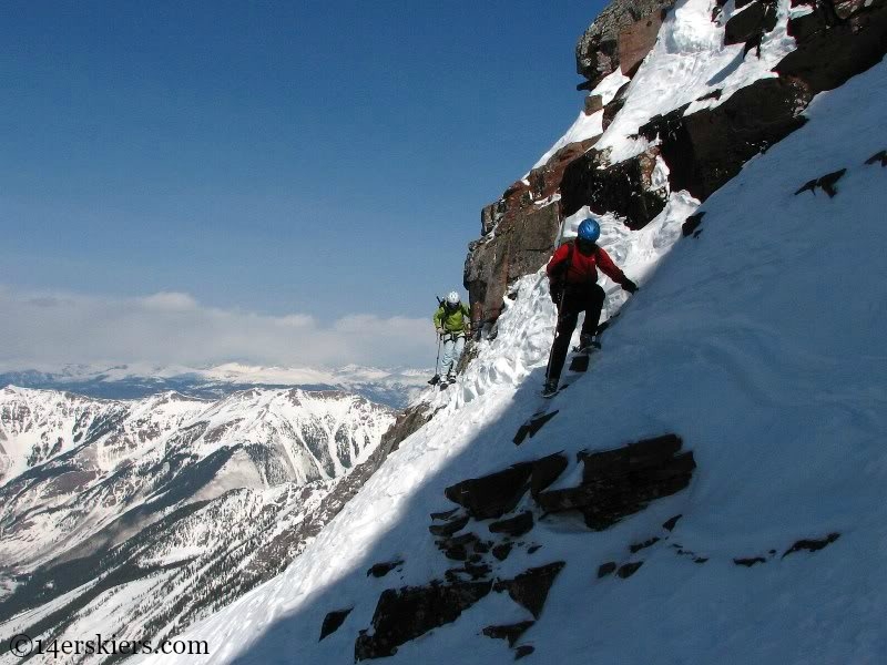 Backcountry skiing on North Maroon.