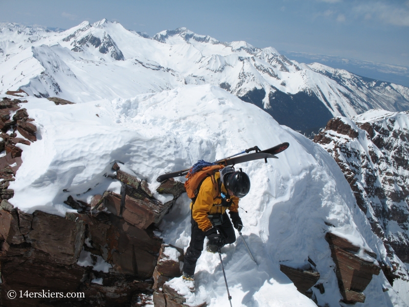 Climbing to ski North Maroon.