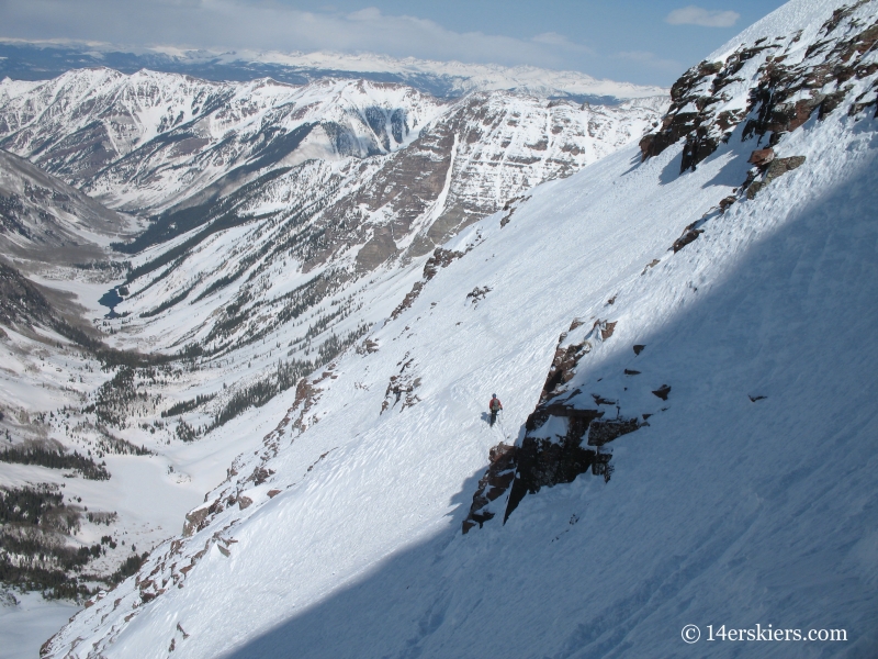 Backcountry skiing on North Maroon.