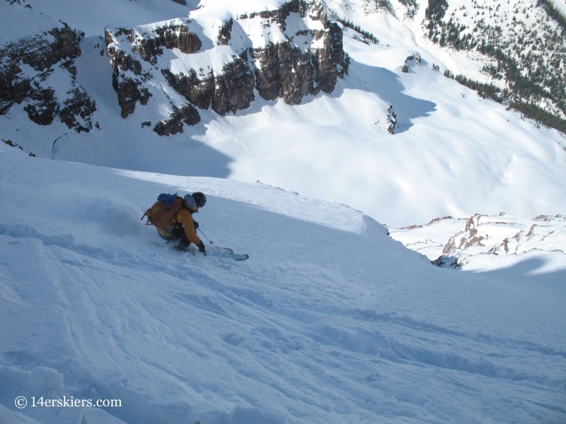 Andy Dimmen backcountry skiing on North Maroon.