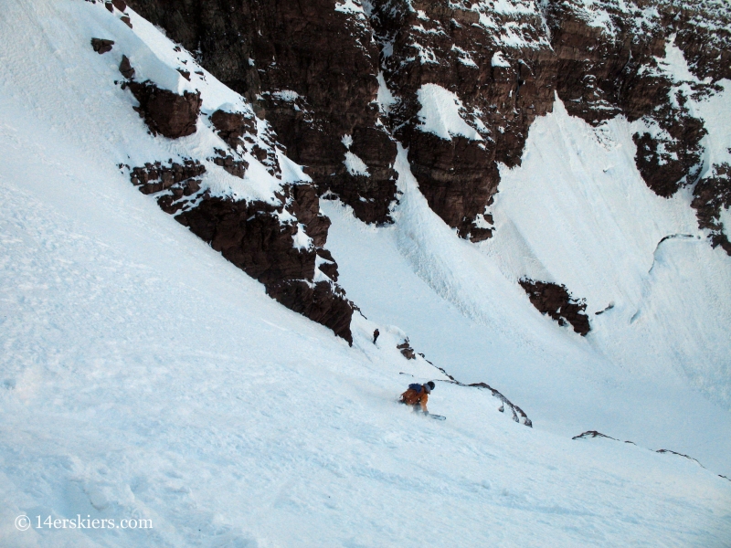 Andy Dimmen backcountry skiing on North Maroon.