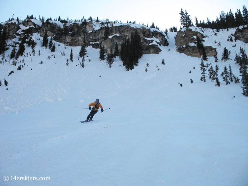 Andy Dimmen backcountry skiing on North Maroon.