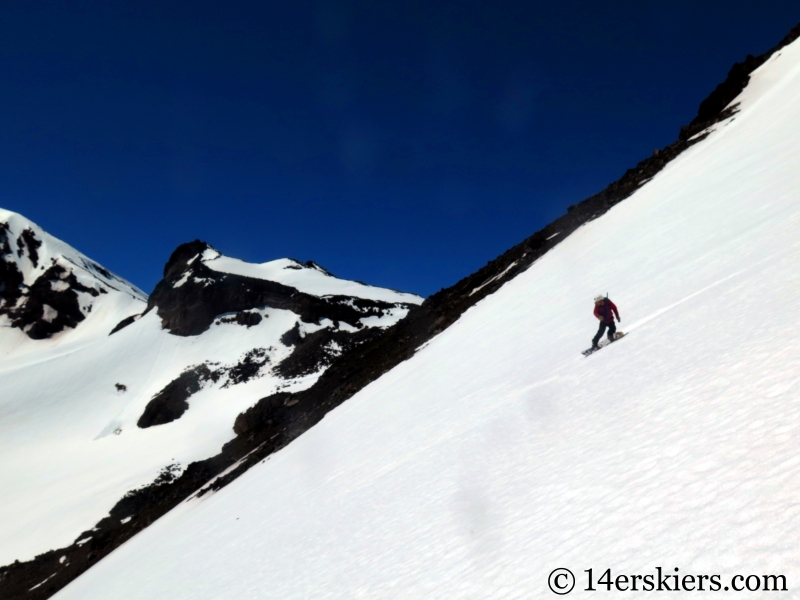 Backcountry skiing North and Middle Sisters in Oregon.