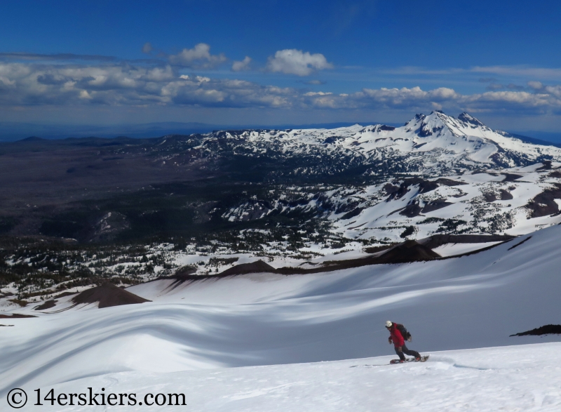 Backcountry skiing North and Middle Sisters in Oregon.