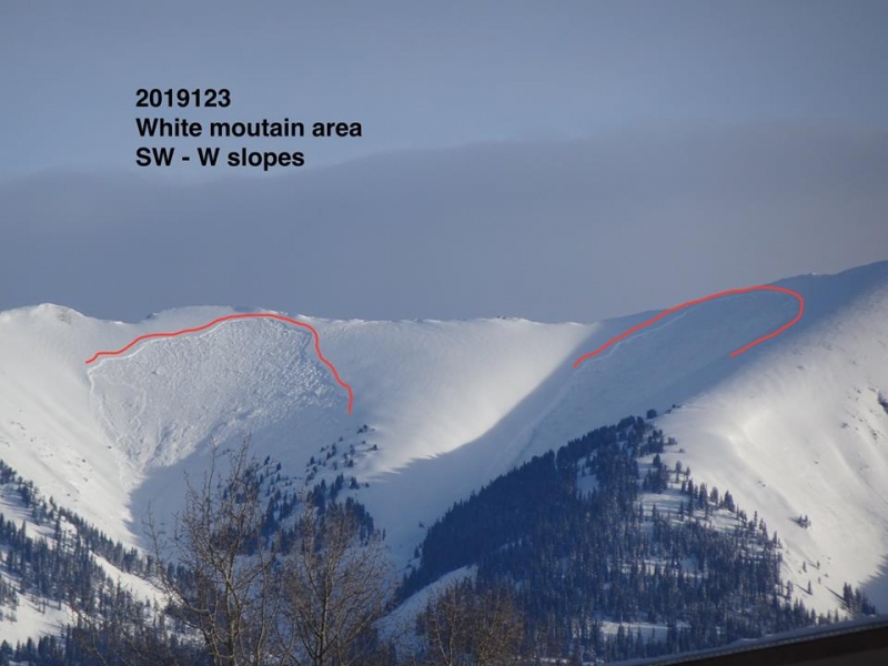 Large slides on southerly exposures near Crested Butte ski area.  This ridge is known as 