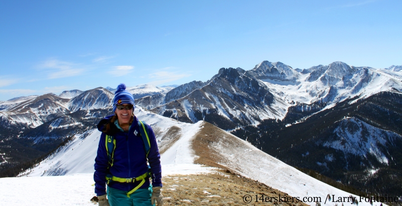 Brittany Walker Konsella backcountry skiing North Diamond Peak.