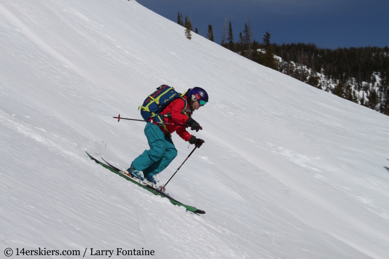 Brittany Walker Konsella backcountry skiing South Diamond Peak.