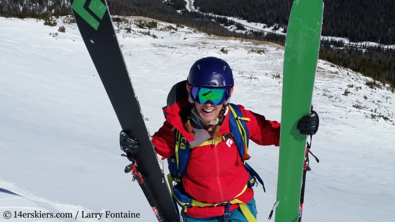 Brittany Konsella climbing North Diamond Peak.