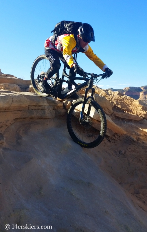 Larry Fontaine mountain biking Horsethief Loop in Fruita.