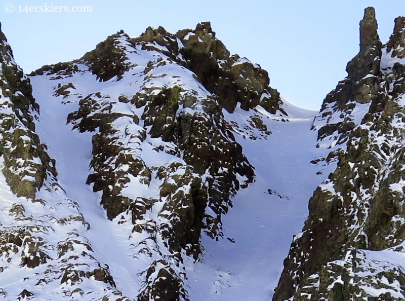 avalanche crown, backcountry skiing in Crested Butte