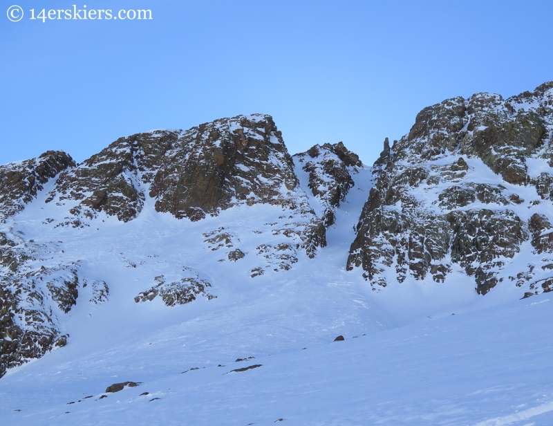 Jenga chute, skiing backcountry in Crested Butte