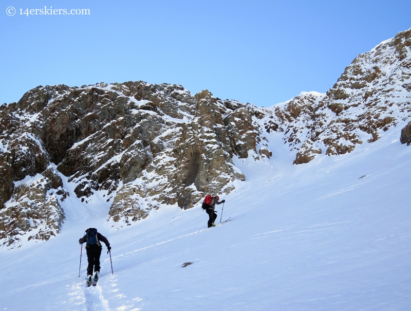 skiinning while backcountry skiing in Crested Butte