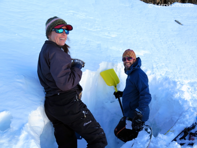 checking out backcountry snow conditions