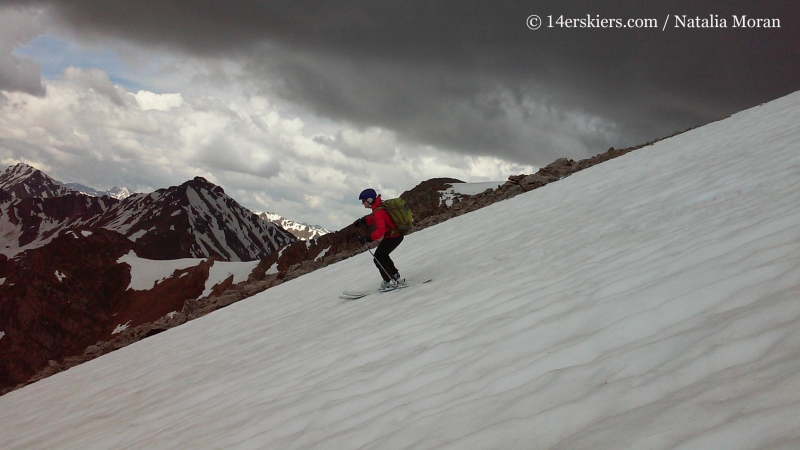 Brittany Konsella backcountry skiing on Mount Oklahoma. 