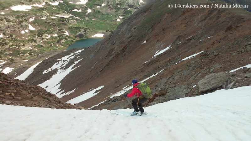 Brittany Konsella backcountry skiing on Mount Oklahoma.