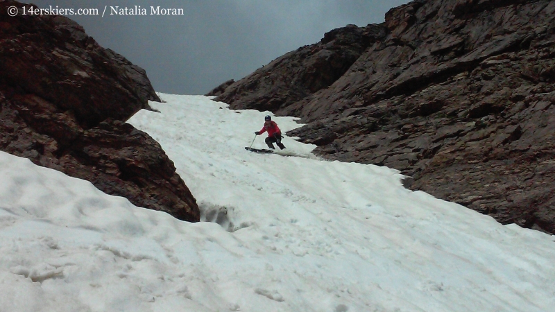 Brittany Konsella backcountry skiing on Mount Oklahoma.