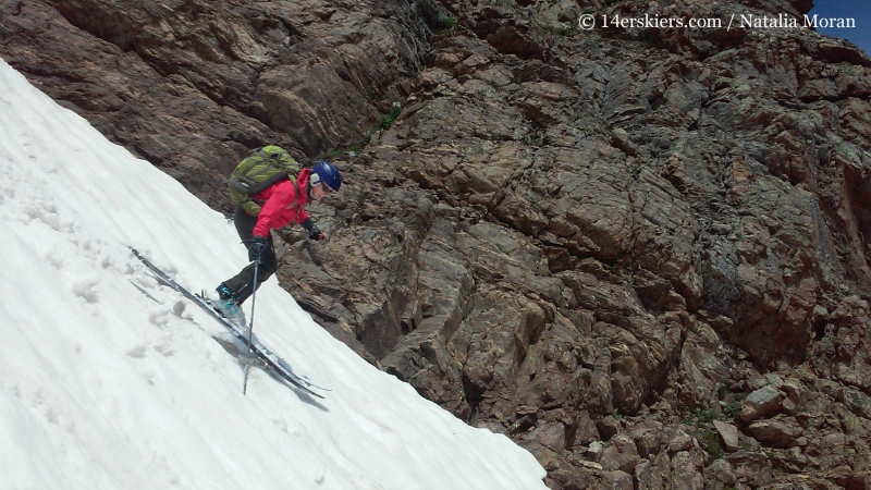 Brittany Konsella backcountry skiing on Mount Oklahoma.