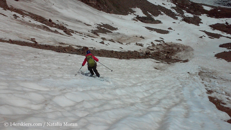 Brittany Konsella backcountry skiing on Mount Oklahoma.