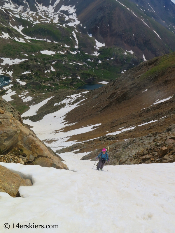 Natalia Moran climbing Mount Oklahoma to go backcountry skiing. 