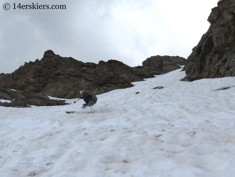 Natalia Moran backcountry skiing on Mount Oklahoma.