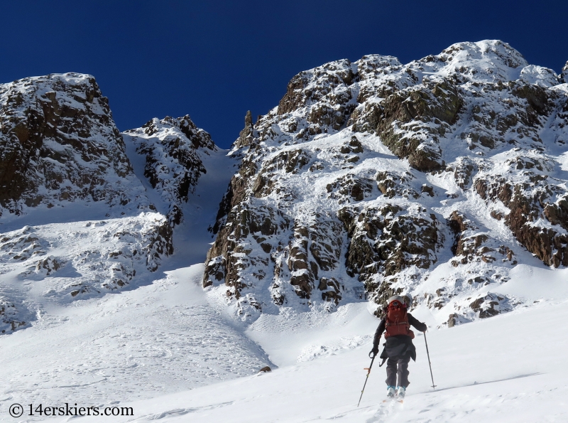 Jenny Veilleux skinning to to backcountry skiing in Crested Butte.