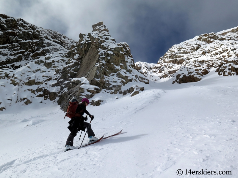 Jenny Veilleux skinning to go backcountry skiing in Crested Butte.