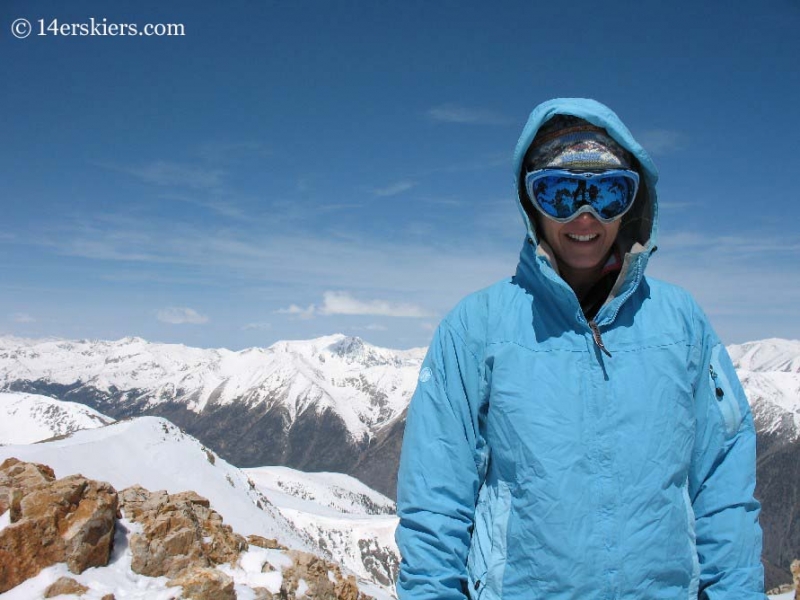 Brittany Walker Konsella on the summit of Mount Belford. 