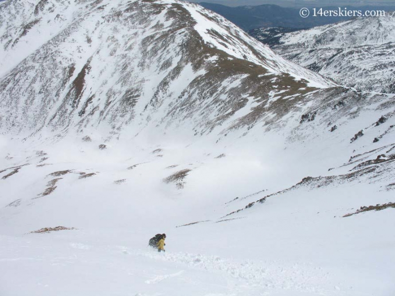 Frank Konsella backcountry skiing on Mount Belford. 