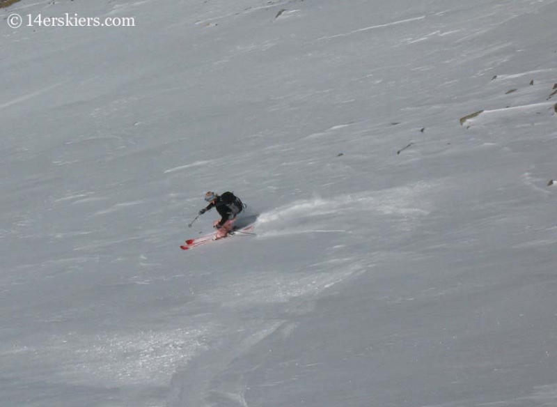 Brittany Konsella backcountry skiing on Mount Belford.