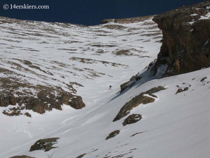 Brittany Konsella backcountry skiing on Mount Belford.