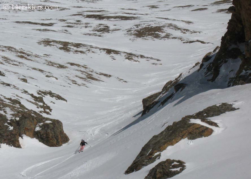 Brittany Konsella backcountry skiing on Mount Belford.