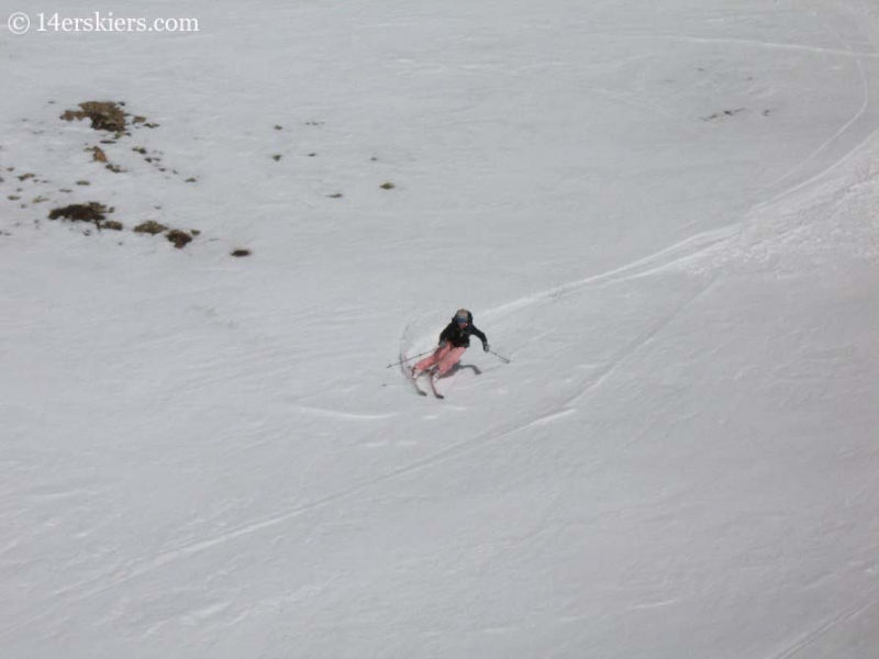 Brittany Konsella backcountry skiing on Mount Belford.