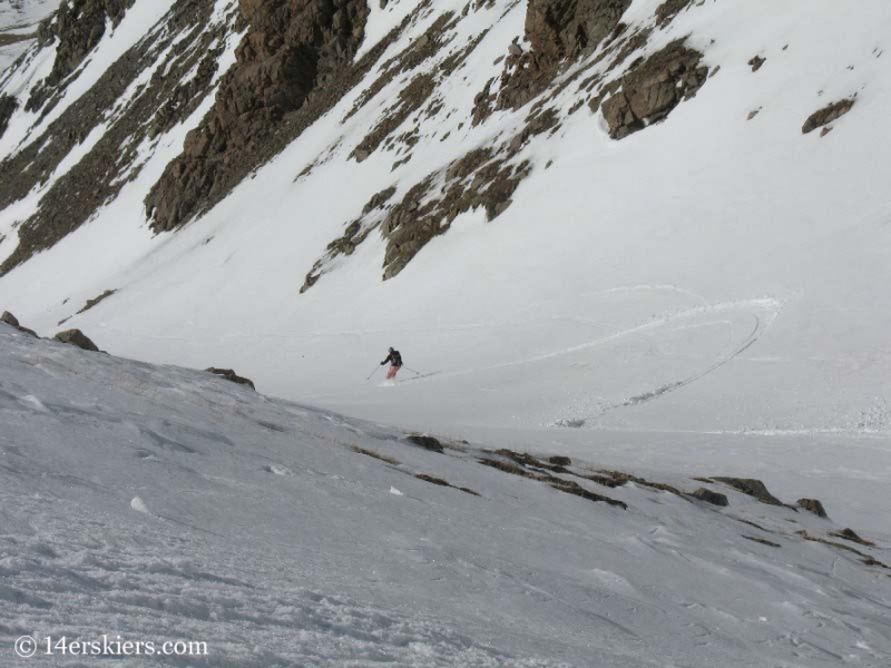 Brittany Konsella backcountry skiing on Mount Belford.