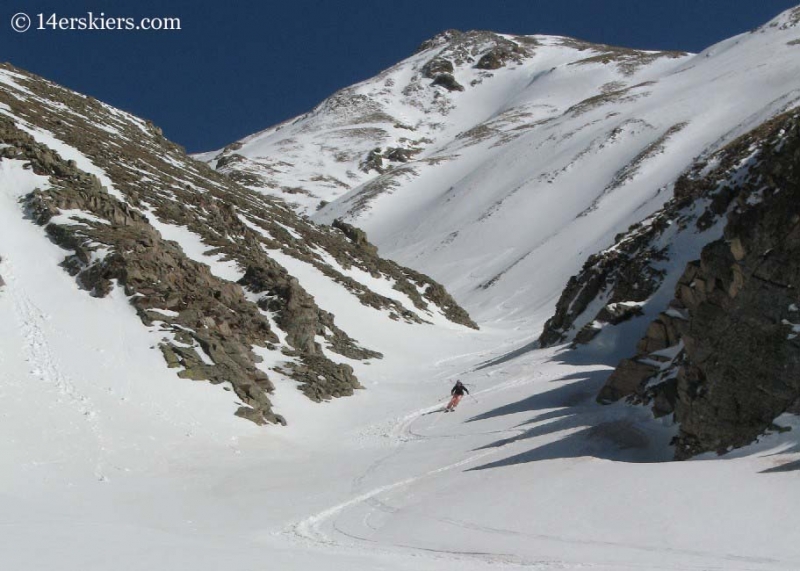 Brittany Konsella backcountry skiing on Mount Belford.