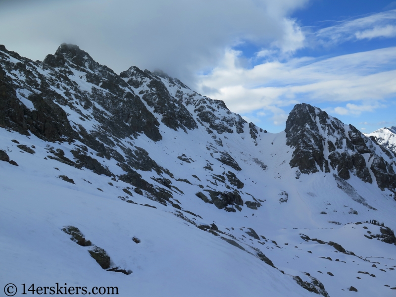 Backcountry skiing Peak C in the Gore Range.