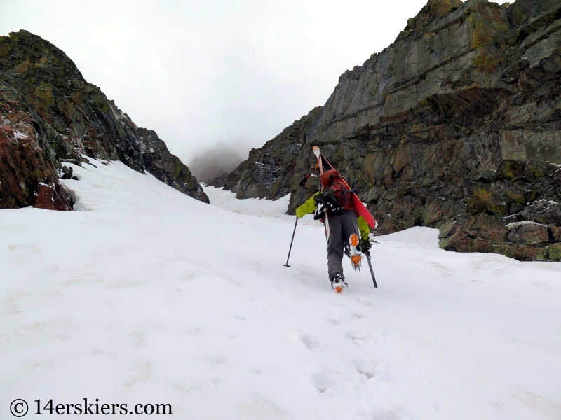 Larry climbing Peak C in the Gore Range to go backcountry skiing.