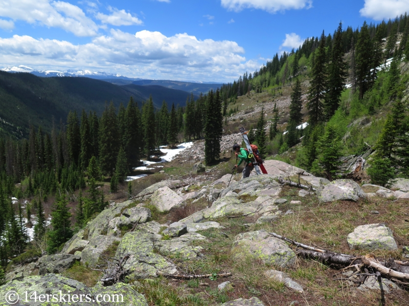 Hiking out from skiing on Peak C in the Gore Range.